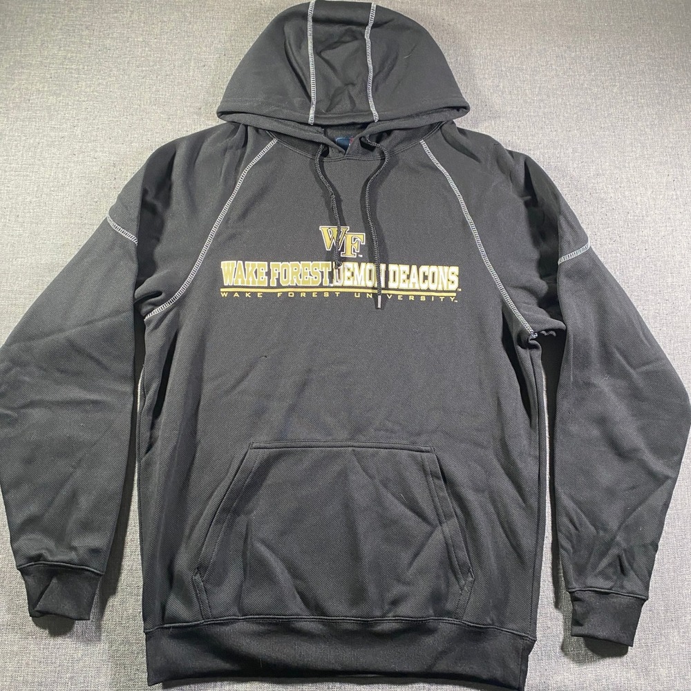 Wake Forest Demon Deacons Black Pullover Hoodie Sweatshirt Men Medium J‎ America